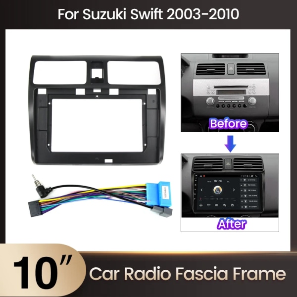 2Din Radio Fascia för Suzuki Swift 2003-2010 2011-2015 2016-2020 Stereo Panel Montering Installations Dash Kit Ram Adapter Bezel SW01-F