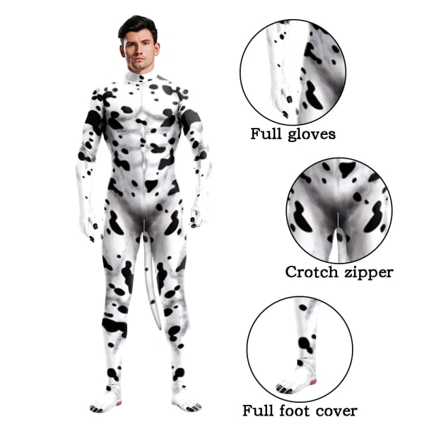 Zawaland Creative Cosplay Animal Husky Wolf Beast Kostymer Unisex cover Elastisk Party Bodysuit Zentai med svans Jumpsuits 1001 XXXL