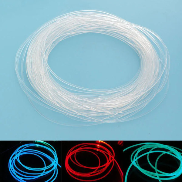 PMMA Plast Fiberoptisk Kabel Side Grow Neon Cord Led EL Wire String Led Strip 4mm