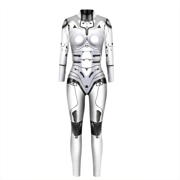 [You're My Secret] Cosplay kostym Punk Robot Punk 3D print Svart Dam Body Slim Jumpsuit Unisex Performance Outfit Catsuit BAX-172 adult-XL