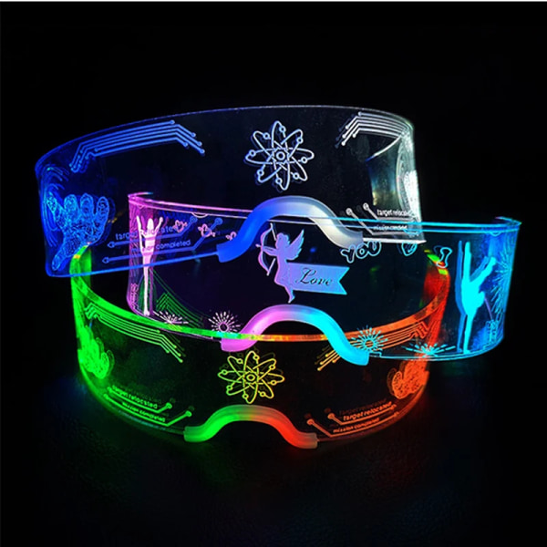 Mode Coola LED-glasögon Lysande neonljusglasögon Glödande Rave-kostym style G