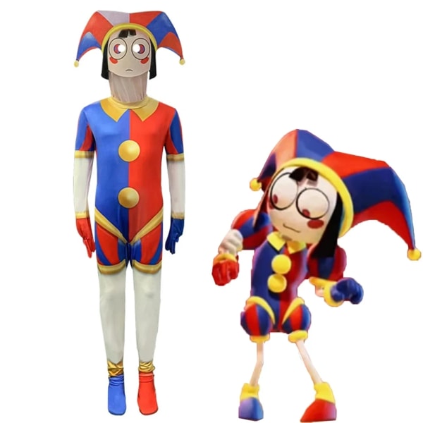 2024 New Magical Digital Circus Pamni cosplay tight passande jumpsuit Pomni rollspel Julbarn vuxenpresent f 120