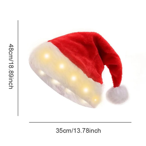 LED julmössa Light Up Xmas cap unisex vintermössa tröja mössa med LED-ljus Festkostymtillbehör för hemmet A