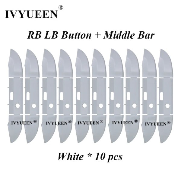 10 set för XBox Series X S Controller RB LB Bumper Trigger Button Mod Kit Mellanstångshållare Ersättningsreparationsdelar 10 RB LB Bar White