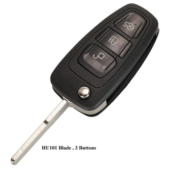 Coque de key fjärrkontroll hopfällbar med 3 knappar för bil Ford Focus Mondeo FI.C. 2013, case med blad HU101 3Buttons HU101