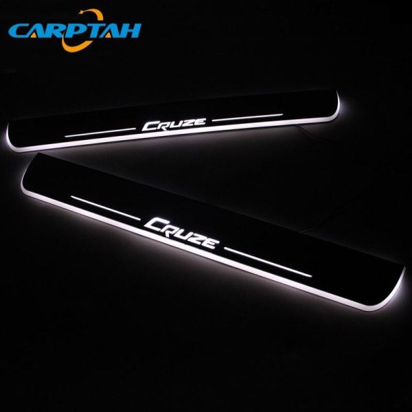 Carpta - garneringspedal för Chevrolet Cruze 2009 - 2018, exteriör bil, LED delar, dörrtröskelplatta, väg, dynamiskt ljus Rear 2pcs white