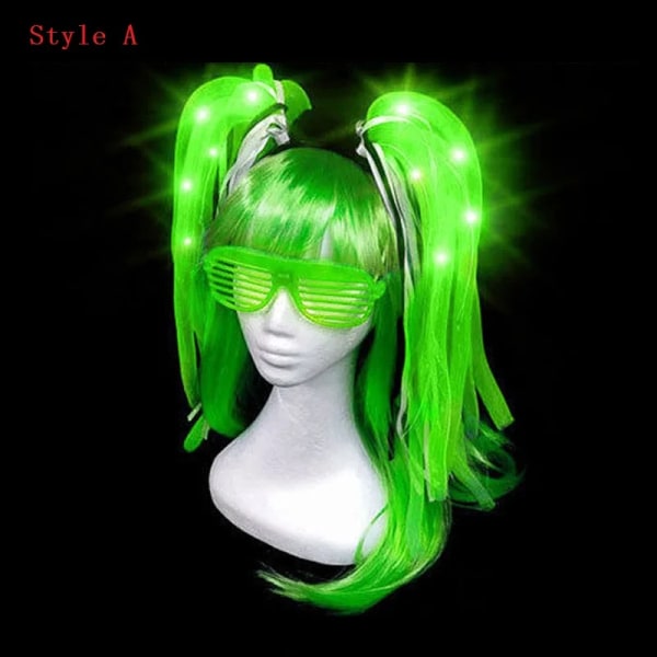 Light Up Braids Crown Hårband Pipe Pannband Rave Glow Led Party Hår Style B-4