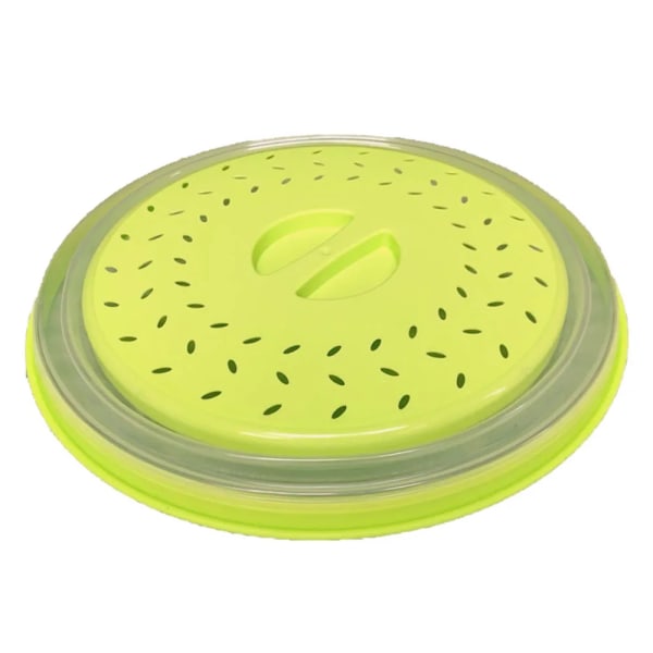 Vikbart ventilerat, hopfällbart mikrovågsstänksäkert cover med greppvänligt handtag Diskmaskinsäker BPA-fri silikon Green