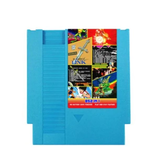 FOREVER DUO-SPEL AV NES 852 i 1 (405+447) spelkassett för NES-konsol, totalt 852 spel 1024MBit Flash-chip i bruk Blue