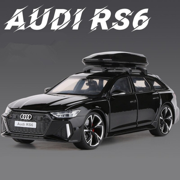 Audi RS6 bilmodell i metall gjuten under tryck, sportleksak, ljud- och ljussimulering, barnpresenter, 1:32 - Under tryck och leksaksfordon nobox