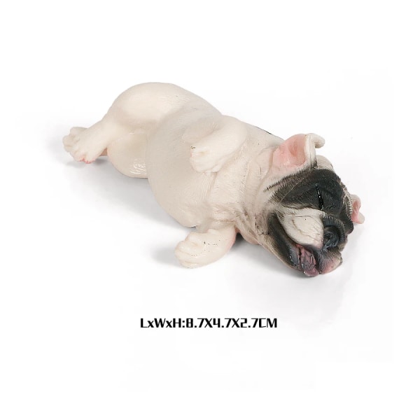 Realistisk fransk bulldogg, pomeranian, mopsdjursfigurer, söta hundvalpfigurer Heminredning Pedagogisk set