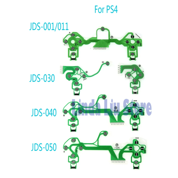100 st utbytesknappar Ribbon Kretskort för PS4 Pro Slim Conductive Film Knappsats flex JDS 001 030 040 050 JDS-050