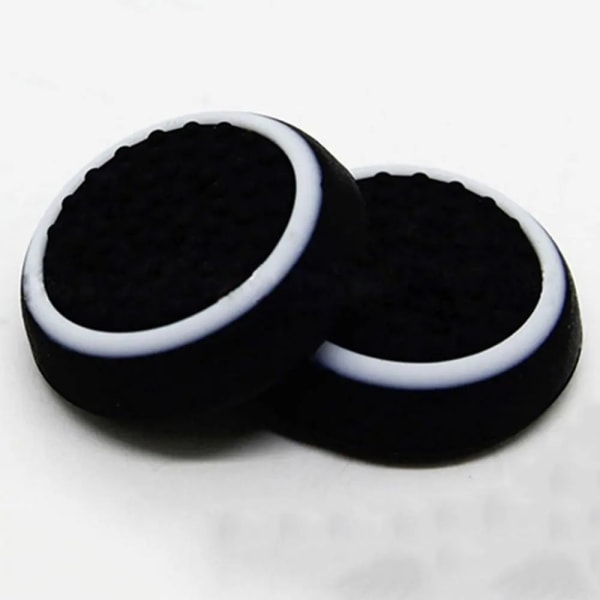 4st halkfri silikon analog joystick Thumb Stick Grip Caps Fodral för PS-3 PS4 PS5 Xbox 360 Xbox One Controller White  Black