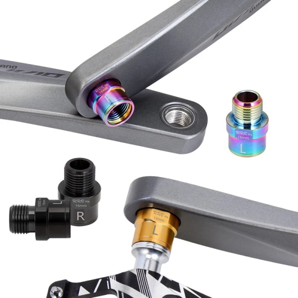 Rrskit Ultralätt cykelpedalförlängningsbultar Spacers R66E Extender 16mm20mm Titanium axelvev Tillbehör för MTB landsvägscykel 20mm Titanium