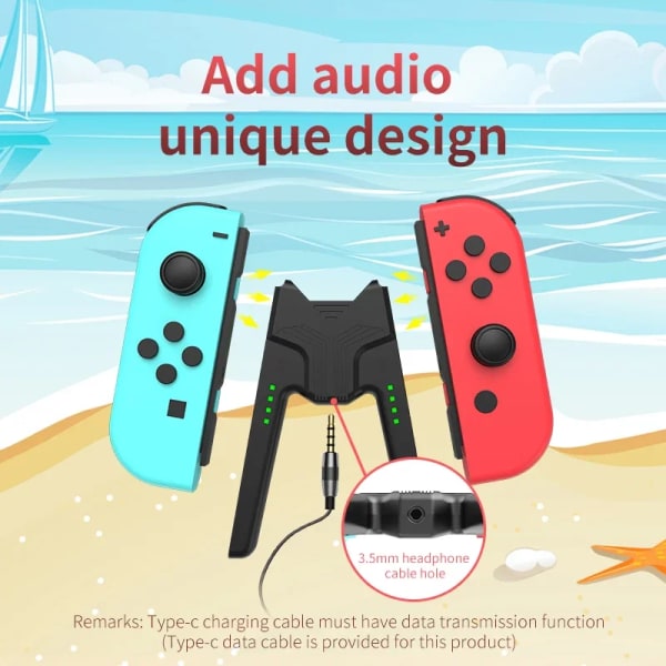 Aolion mini laddningsdocka grepp med Type-C-port USB C för Nintendo Nintend Switch Joy Con Joycon Charger Controller Ordinary Style Black