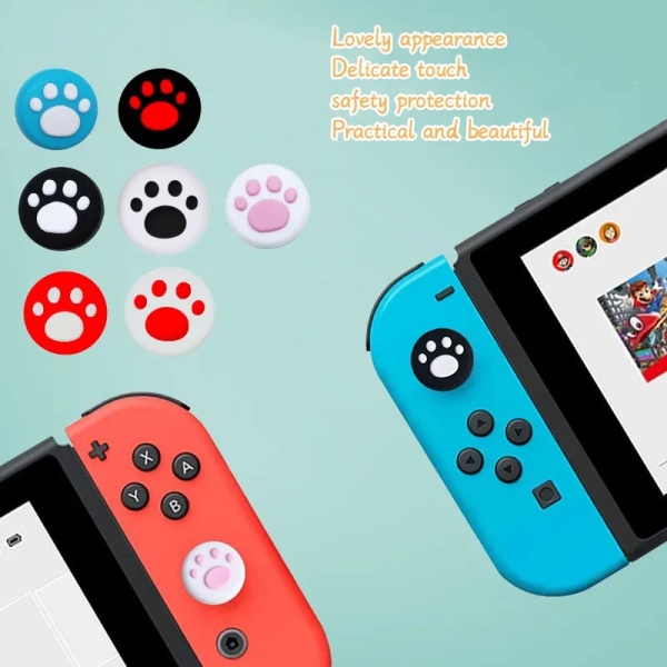 2st silikon tumsticks greppkapslar för Nintendo Switch/Lite/Oled case Styrenhet Joystick Tillbehör Handtag Button Cap - cover No. 09