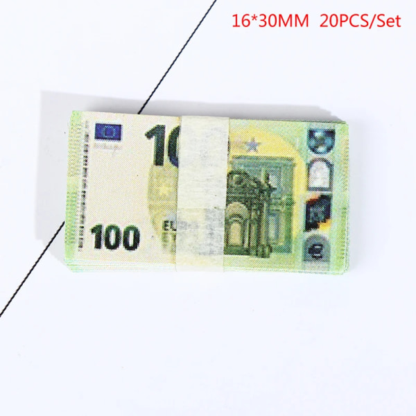 20st/ set Dockhusficka Euro Simuleringsleksakssedel Mini Miniatyrmodell 100