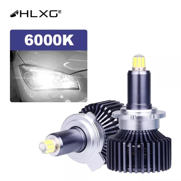 6000K-HLXG 360 Turbo CSP H7 canbus 9012 H8 D4S D4R D2S D2R h11 H1 LED 9005 9006 HB3 HB4 12V Auto Lights glödlampa 6000K 4300K ​​60000LM 6000K 9012(HIR2)