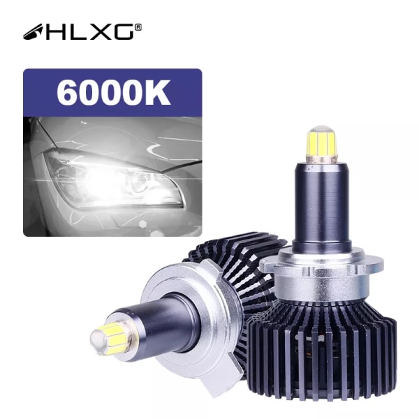 6000K-HLXG 360 Turbo CSP H7 canbus 9012 H8 D4S D4R D2S D2R h11 H1 LED 9005 9006 HB3 HB4 12V Auto Lights glödlampa 6000K 4300K ​​60000LM 6000K H7