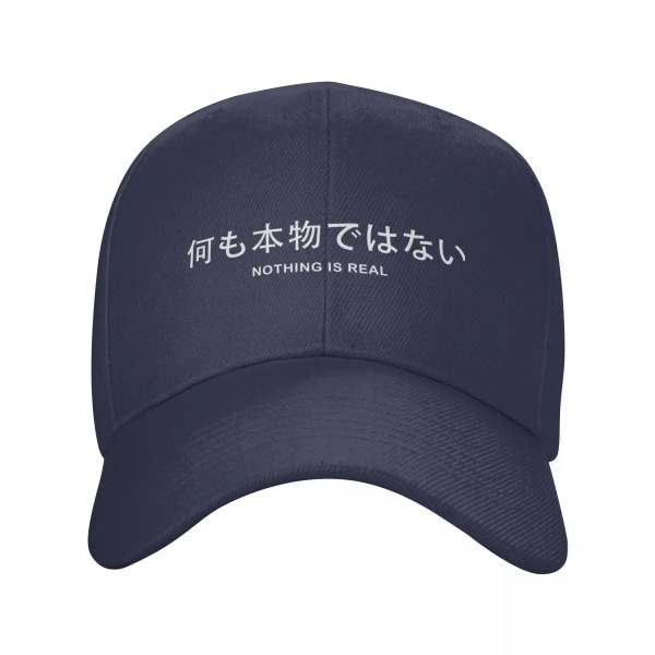 Mode Unisex Japansk Stil Ingenting Är Verkligt Basebollkeps Vuxen Justerbar Pappa Navy Blue