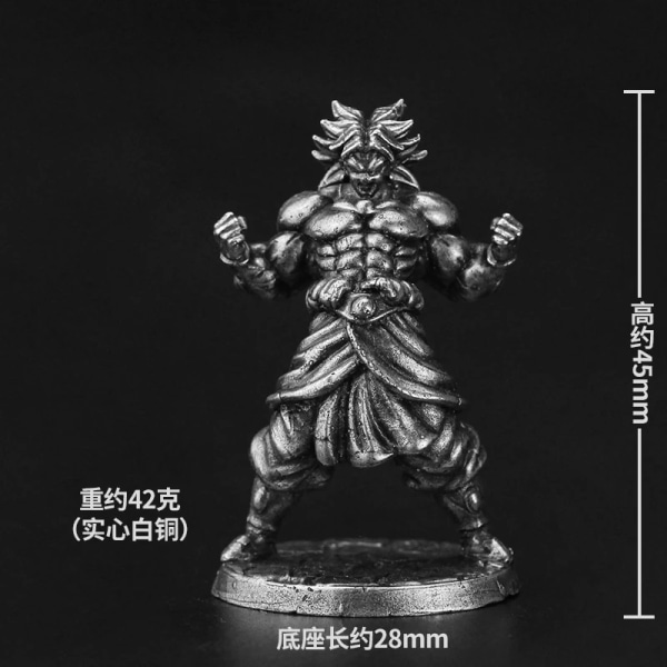 Metall Solid Ren koppar Anime Actionfigurer Modell Son-Goku Miniatyrscen Diorama Skrivbordsspel Ornament Leksaker Gör gammal statyett