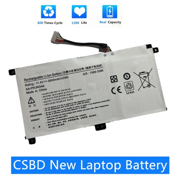 Laptopbatteri CSBD Nytt oem AA-PBUN3AB för SAMSUNG NP530E5M NP740U5L 500R5M 8500GM 300E4M PBUN3AB