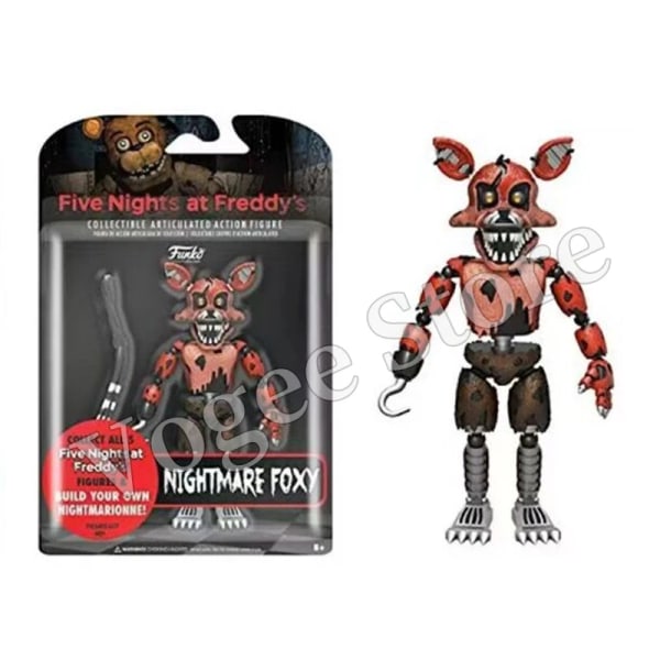 FNAF Actionfigur Freddy Bonnie Foxy Figurer Collection Modellspel Rolldocka Mardröm Fredbear Rörlig figur Leksaker Present PVC