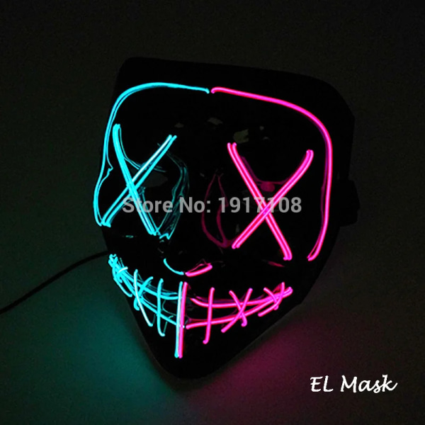 Hot Fashion LED Luminous Mask Halloween Mask LED Light Up Party Masker Festival Glow mask 23