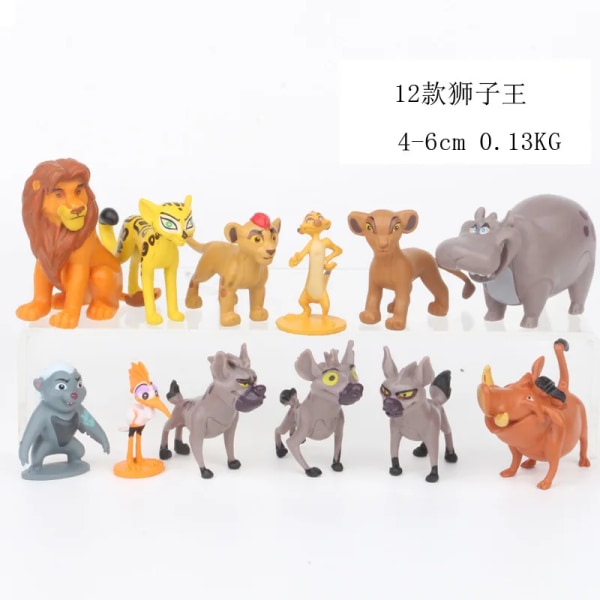 12st/ set Tecknad Lejonkungen Simba Nala Timon Modellfigur PVC Actionfigurer Klassiska leksaker Barn Presenter