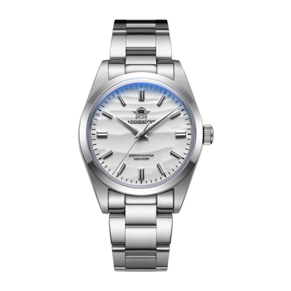 ADDIESDIVE 36mm watch för män 316L rostfritt stål bubbla spegel Cover glas 100m vattentät kvarts armbandsur reloj hombre White
