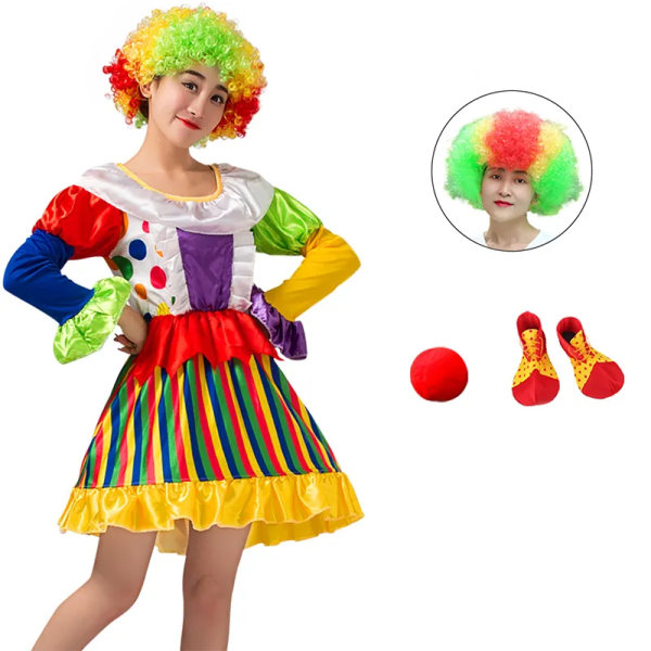 Clowndräkt kvinnor för cosplay vuxenfest Halloween karneval vuxen kvinnlig cirkus clown stygg harlekin cosplaykläder ZD-005 4XL