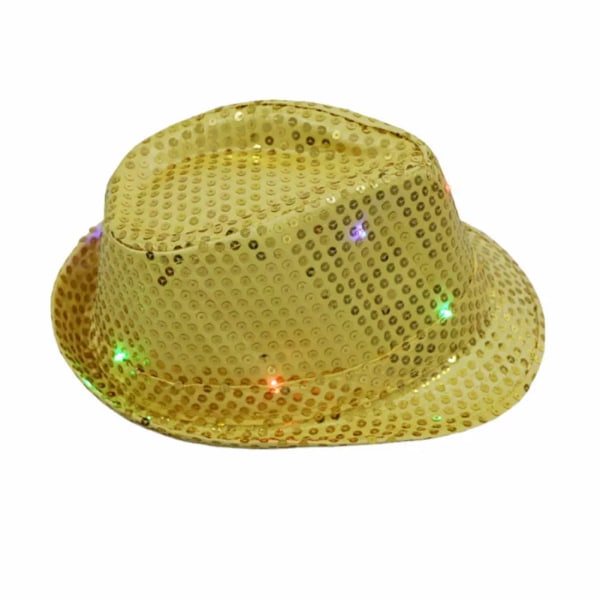 Män Kvinnor Glitter Paljett Fedora Trilby Cap Dans Jazzhatt Gangster Festdräkt Black