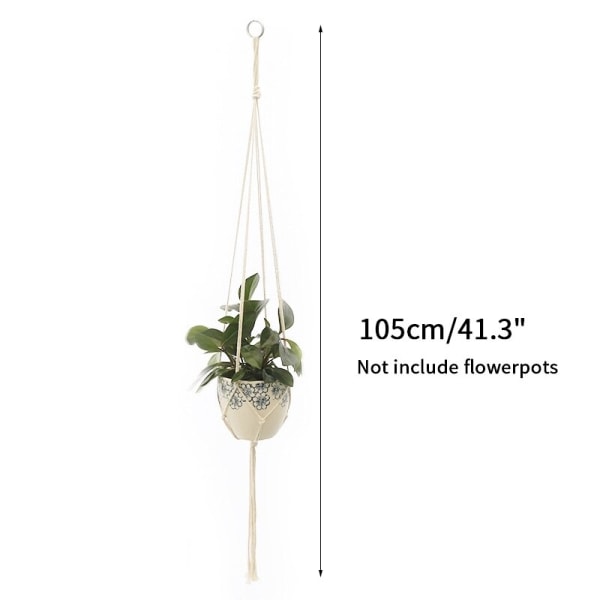 100 % handgjorda hängande korgar Blomkruka Växthållare Macrame Växthängare Inomhus Vägghängande Planteringskruka Växthållare Korg style4