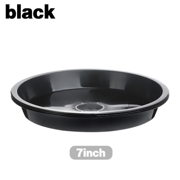 3 st 4/6/7/8/10 tums runda växtfat i plast Droppbrickor Basfat Tålig inomhus utomhus hem trädgård blomkruka tillbehör 7inch black