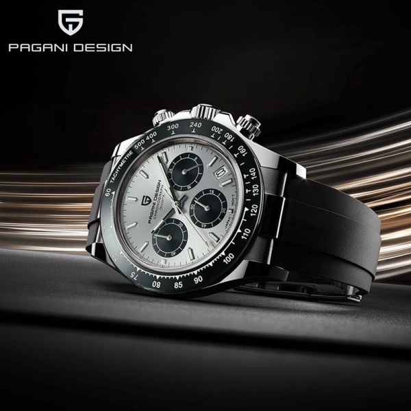 2023 PAGANI DESIGN Watch Herr Quartz Top Märke lyx Automatisk Date Armbandsur för män Vattentät Sport Chronograph Clock Mans Silver black