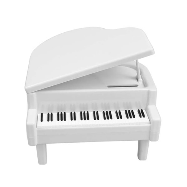 Piano Shape Spargris Penninglåda Mynt Kontanter Sparlåda Värdeförvaringsskåp Vardagsrum Skrivbordsdekorationer Barn Födelsedagspresent white