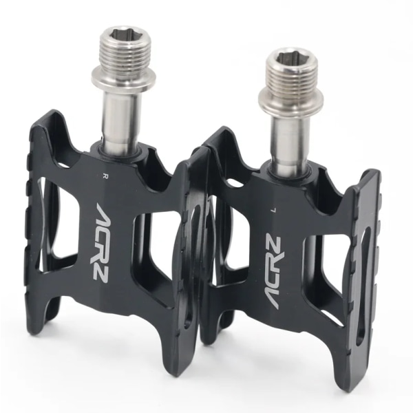 Ultralätta CNC-pedaler med fulla titanaxlar för hopfällbar cykel 127g ett par ACRZ BLACK