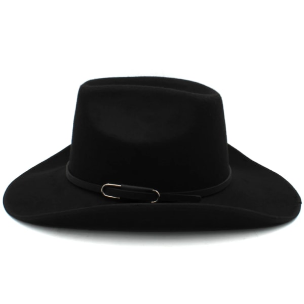 Män Kvinnor Ylle Western Cowboyhattar Solhattar vid brätte Fest Resor Sombrero Outdoor Kepsar Klassisk Retro US Storlek 7 1 4 UK L Black