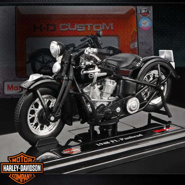 Maisto Motorcykel Harley Davidson 1948 FL Panhead i legering, samlarbil, simuleringsleksak för pojkar, 1:18 1997