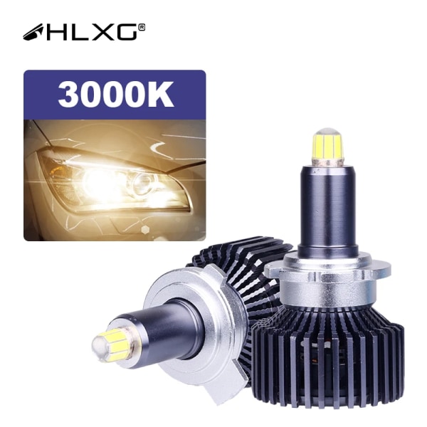 3000K-HLXG 360 Turbo CSP H7 canbus 9012 H8 D4S D4R D2S D2R h11 H1 LED 9005 9006 HB3 HB4 12V Auto Lights glödlampa 6000K 4300K ​​60000LM 3000K 9012(HIR2)