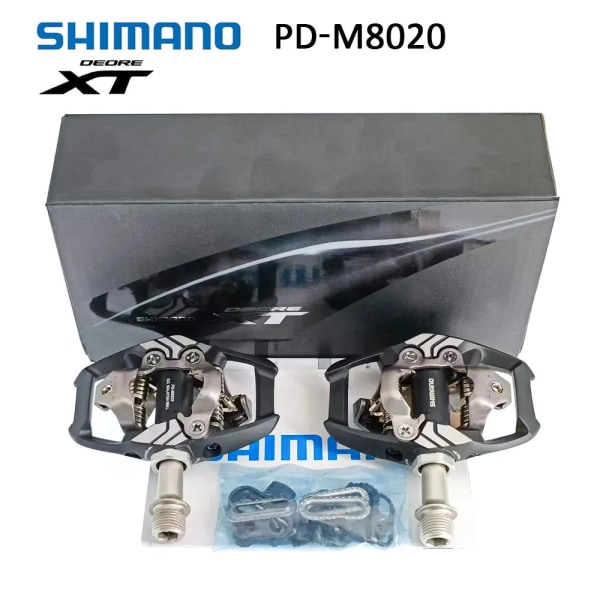Shimano MTB cykel XT PD M8020 bred pedal-till-sko kontakt Självlåsande mountainbikepedal med SH51 klotsar cykelpedaler delar M8020