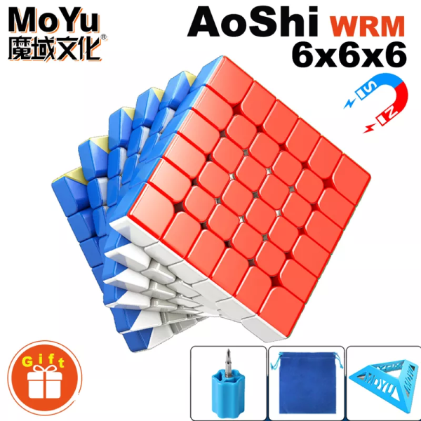 MOYU AoShi 6x6 Magnetic Magic Cube 6x6x6 Professionell 6×6 Speed ​​Pussel Fidget Barn Pedagogisk leksaksmagnet Cubo Magico AoShi Magnetic 6x6x6