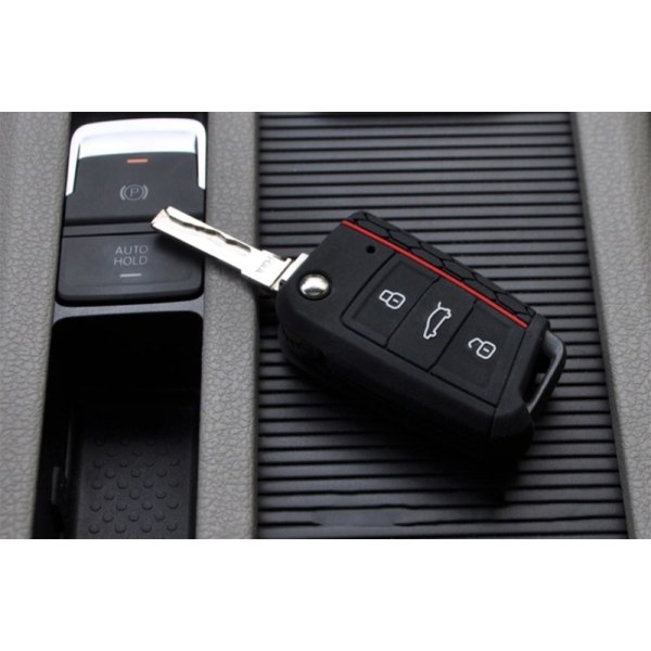 Bara skydd av silikon bilnyckel till Volkswagen, biltillbehör, nyckelfodral, 3 knappar, fjärrkontroll, VW Golf 7 MK7 Gray
