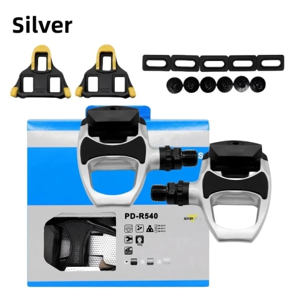 SPD PD-R540 Pedaler Road Pedal Självlåsande Road Pedal R540 Road Bike Pedaler med SH11 Cleat Cykellåsande Original Pedal Parts PD-R540 Silver