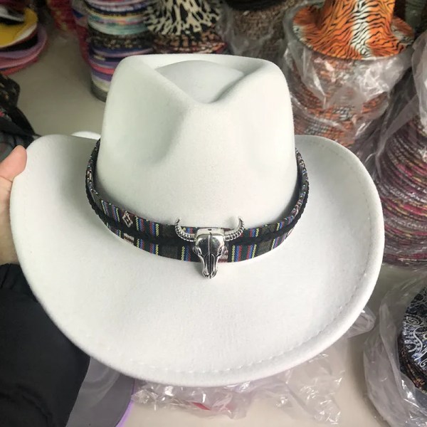 Cowboyhatt olika tillbehör cowboyhatt monokrom filthatt för män och kvinnor utomhushatt ryttarhatt шляпа женская 15