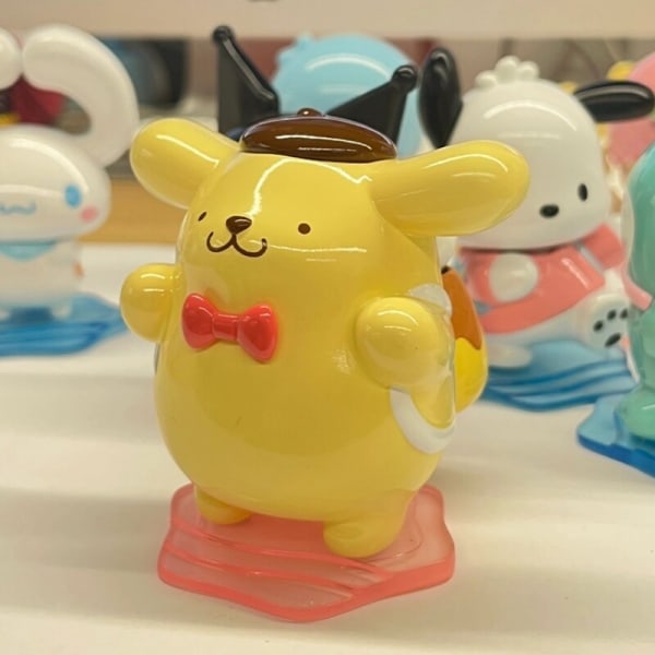 Sanrio Anime Figur Cinnamoroll Pompom Purin Mymelody Kuromi Hellokitty Backward Friend 3.0 Actionmodell Figurer Docka Barnleksak G open to confirm