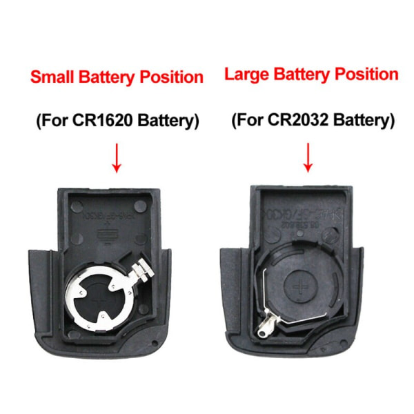 Avståndsbilsnyckelskal 2/2 + 1/3/3 + 1 knapp, för Audi A2, A3, A4, Horizon, A8, TT, CR2032, CR1620, Stort/Litet batteri 3B Small