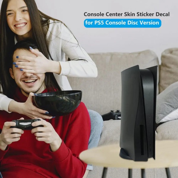 För Sony PS5 Console Playstation 5 Disk Edition Carbon Fiber Skin Cover Sticker Host Center Dekaler Spelkonsol Tillbehör Standard Black
