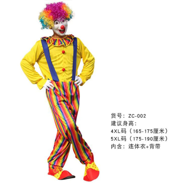 Halloween Män Cirkus Clown Cosplay Kostymer Vuxen Barn Rolig Set Med Hatt Stygg Harlekin Uniform Fancy Kläder För Pojke Flicka Adult K L