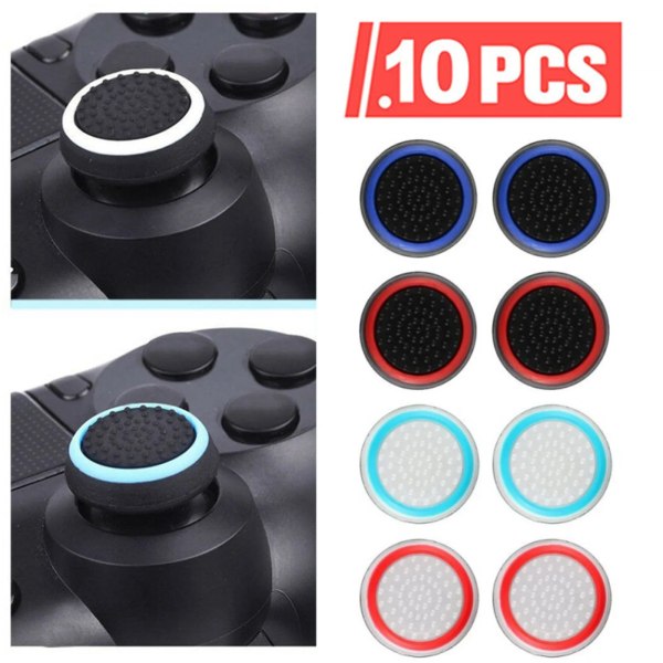 4/10st ersättnings silikon analog styrspak Joystick Silikon Precisionsupphöjd antisladd gummi Analog Stick Grips för PS5 PS 4 11 10pcs